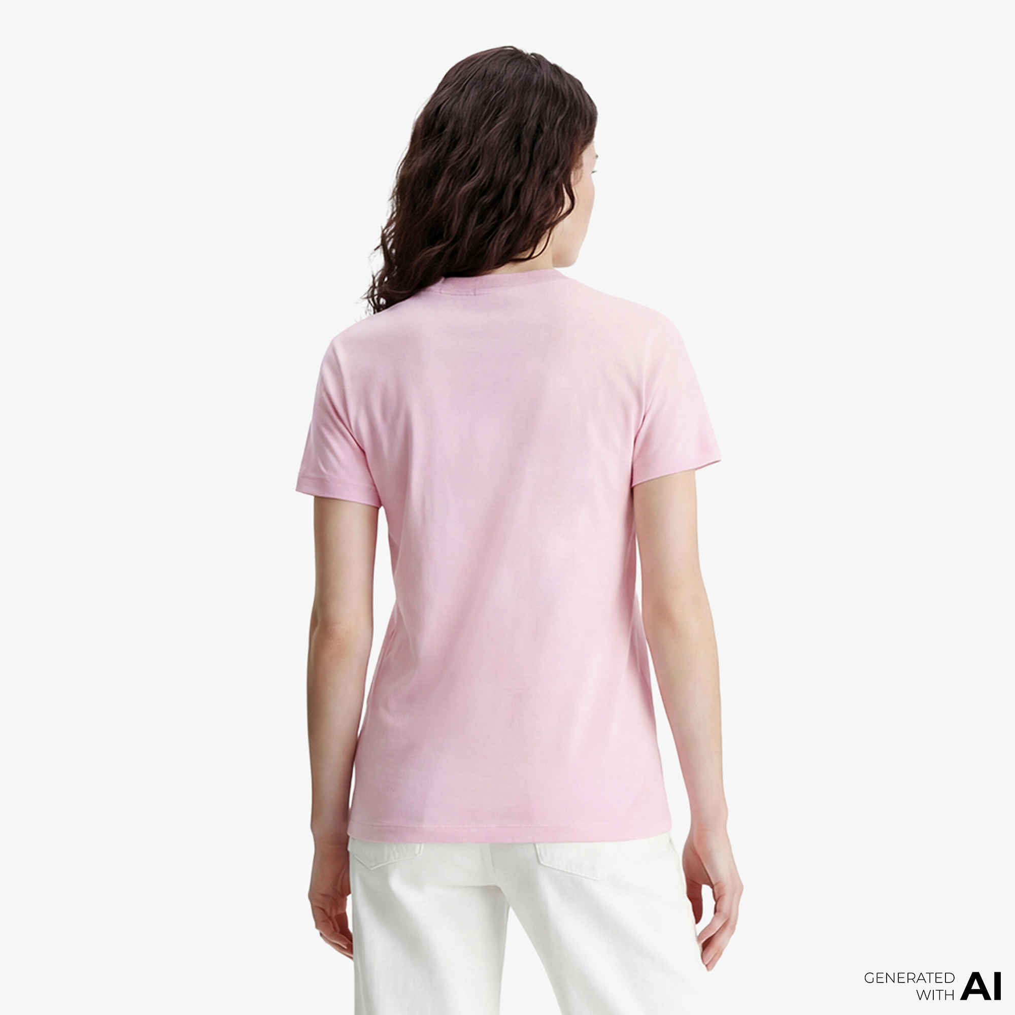 Calvin Klein 20S Classic Logo  Kadın Pembe T-Shirt