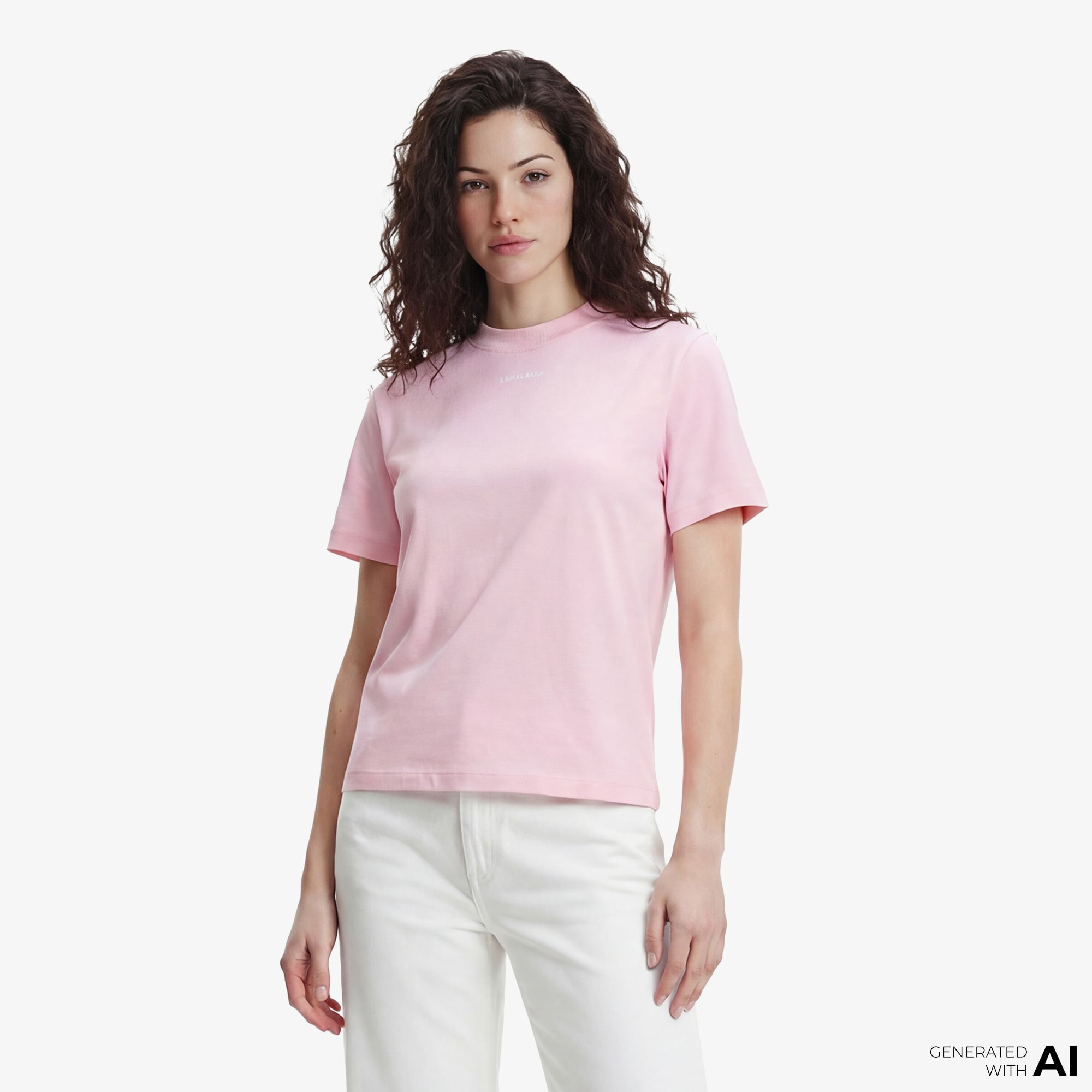Calvin Klein 20S Classic Logo  Kadın Pembe T-Shirt