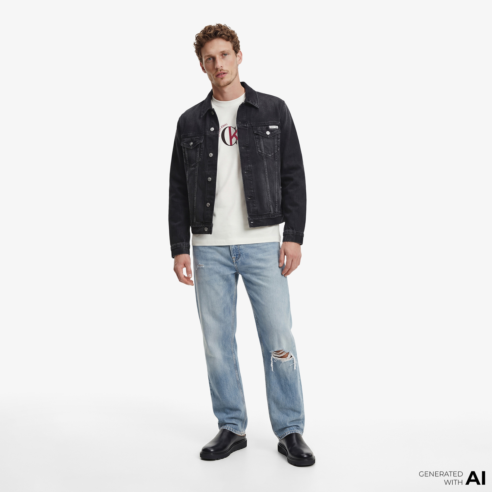 Calvin Klein 30S Graphic Erkek Beyaz T-Shirt