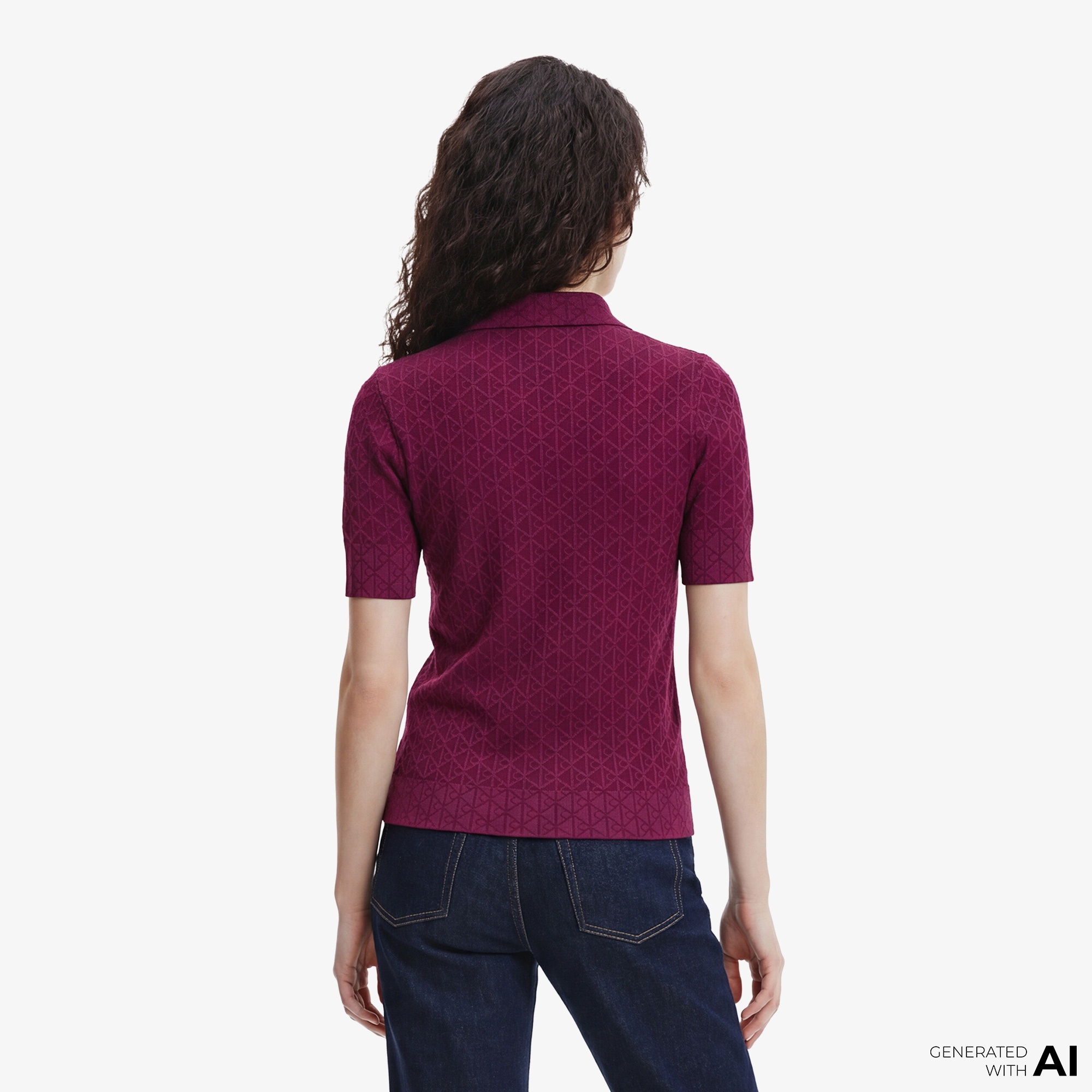 Calvin Klein Textured Kadın Mor Triko