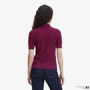  Calvin Klein Textured Kadın Mor Triko