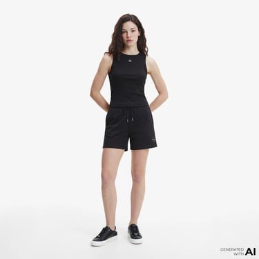  Calvin Klein Monologo French Terry Kadın Siyah Şort