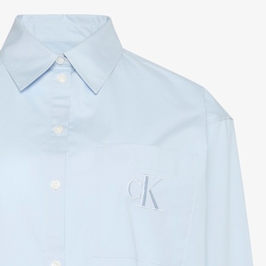  Calvin Klein Poplin Relaxed Kadın Gri Gömlek