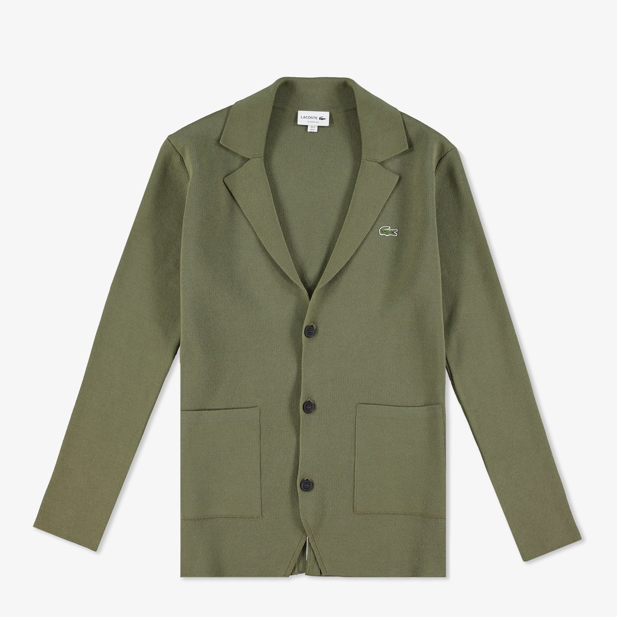 Lacoste Erkek Classic Fit V Yaka Haki Hırka