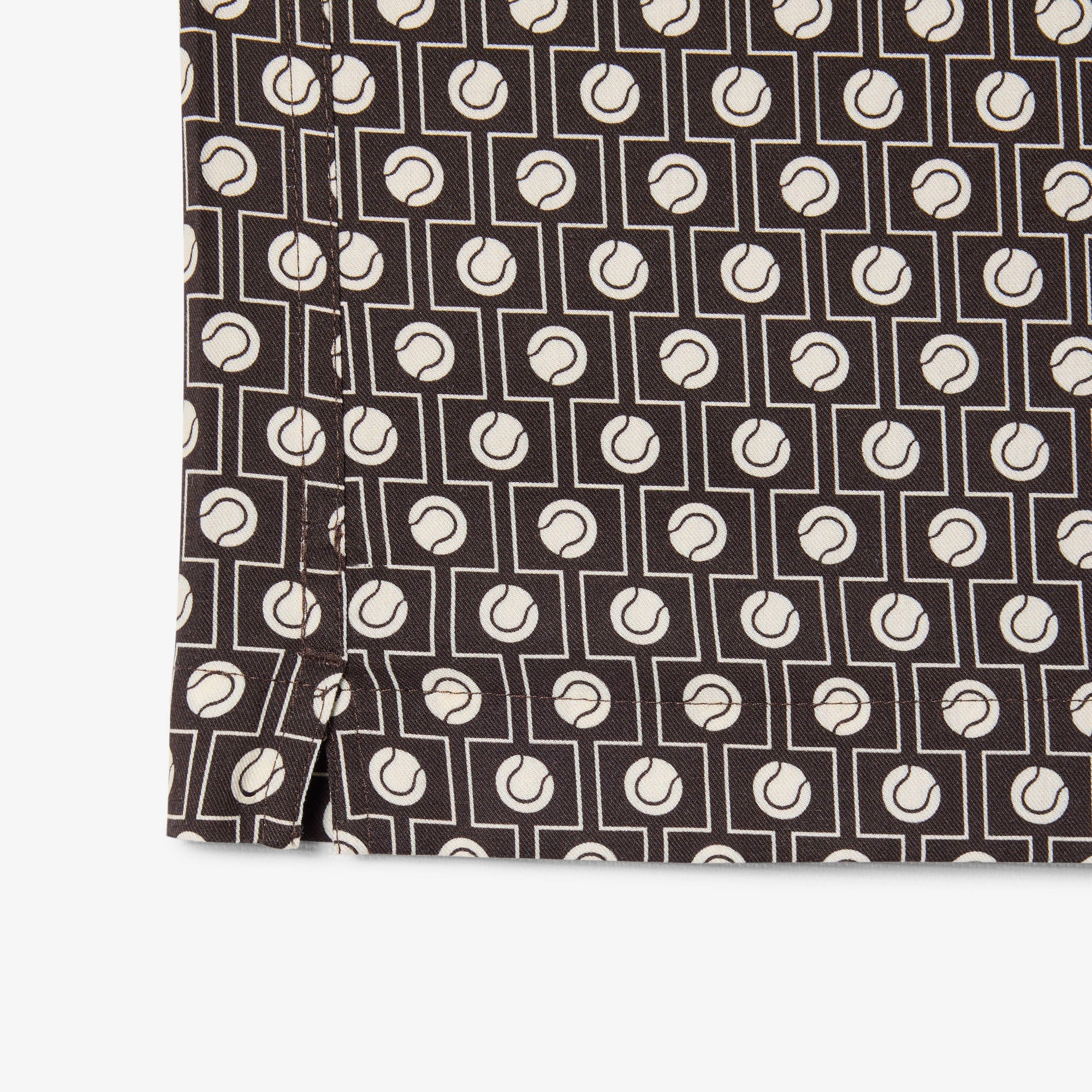 Lacoste Erkek Relaxed Fit Kısa Kollu Desenli Kahverengi Gömlek