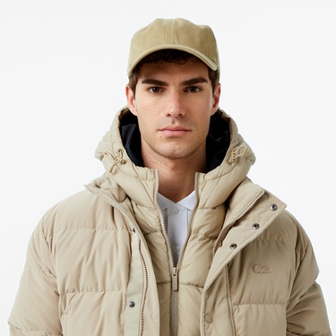  Lacoste Erkek Kapüşonlu Bej Mont