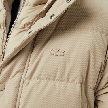  Lacoste Erkek Kapüşonlu Bej Mont