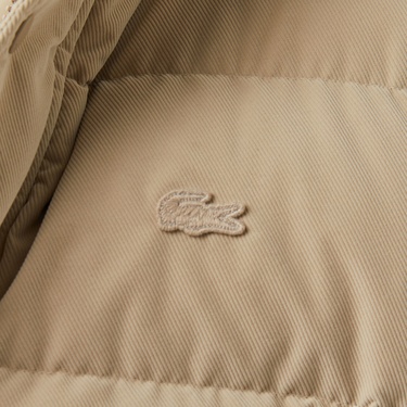  Lacoste Erkek Kapüşonlu Bej Mont