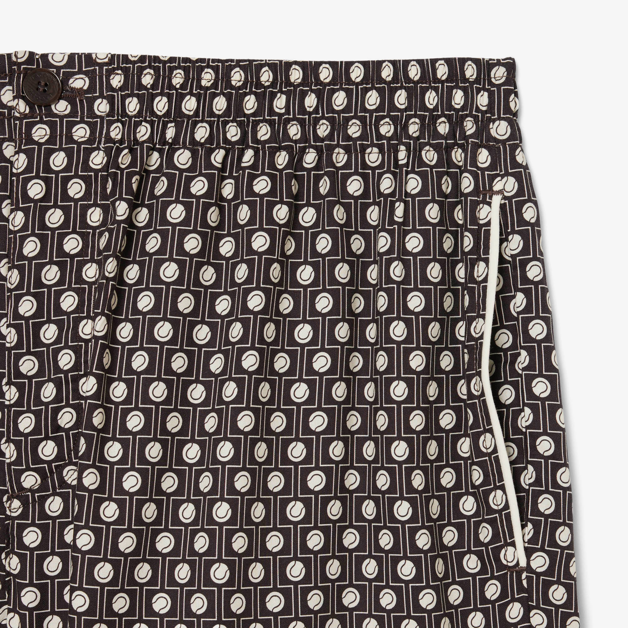 Lacoste Erkek Relaxed Fit Desenli Kahverengi Şort