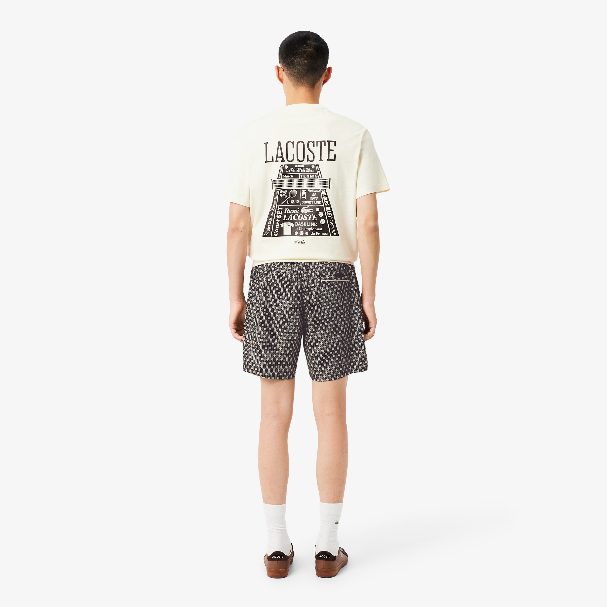 Lacoste Erkek Relaxed Fit Desenli Kahverengi Şort