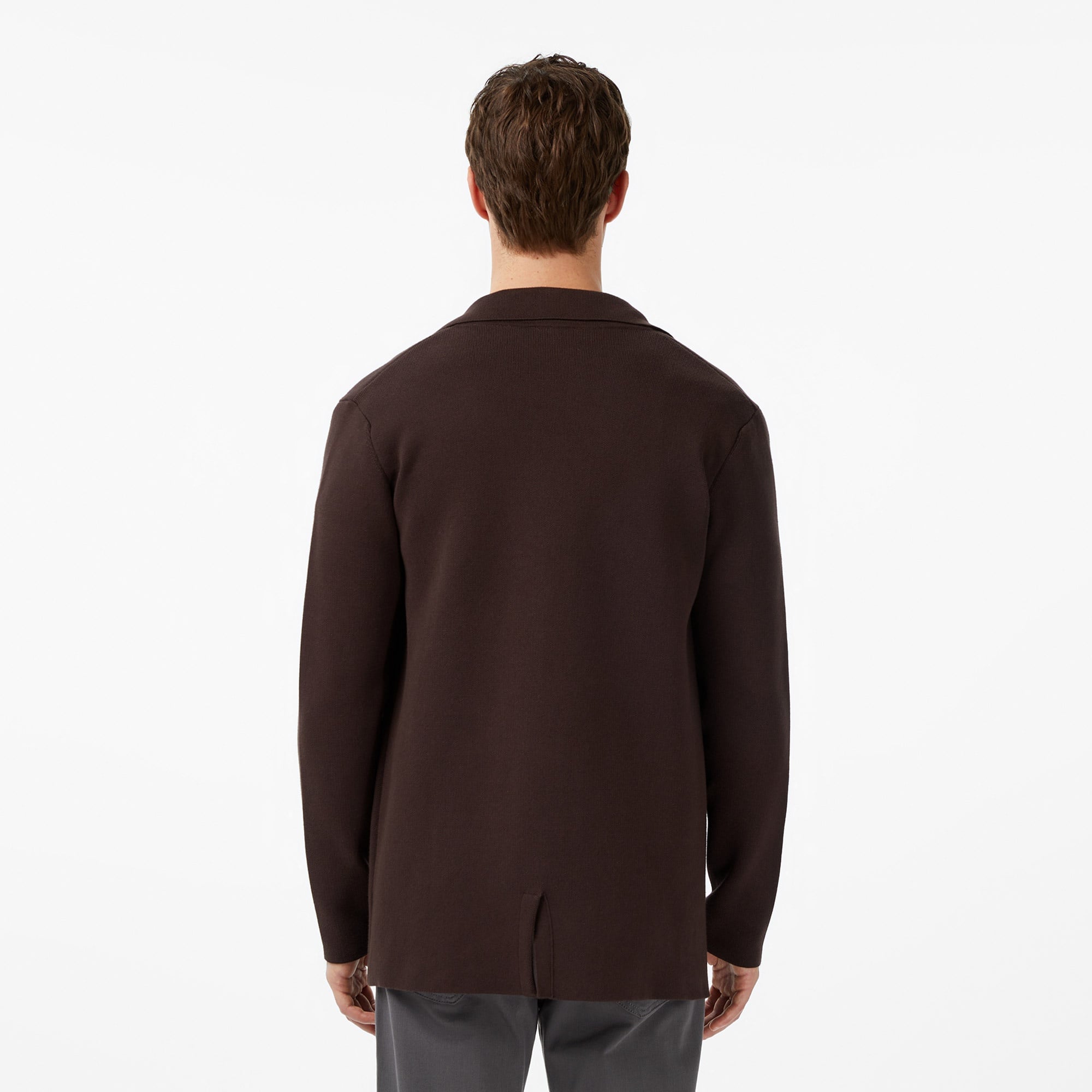 Lacoste Erkek Classic Fit V Yaka Kahverengi Hırka