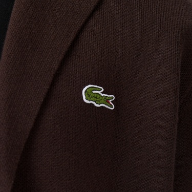 Lacoste Erkek Classic Fit V Yaka Kahverengi Hırka
