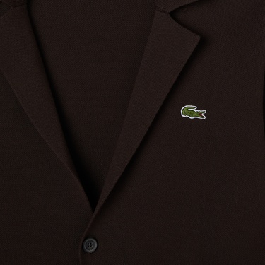  Lacoste Erkek Classic Fit V Yaka Kahverengi Hırka