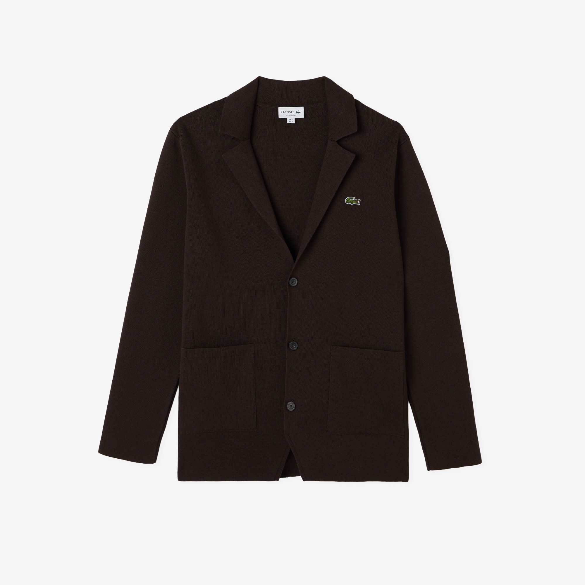 Lacoste Erkek Classic Fit V Yaka Kahverengi Hırka