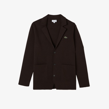  Lacoste Erkek Classic Fit V Yaka Kahverengi Hırka