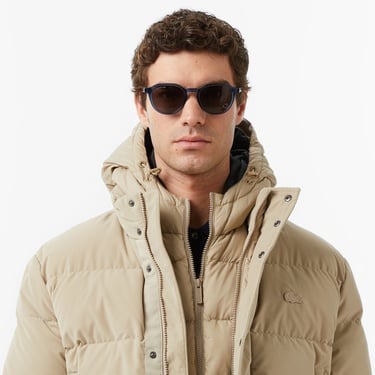  Lacoste Erkek Kapüşonlu Bej Mont