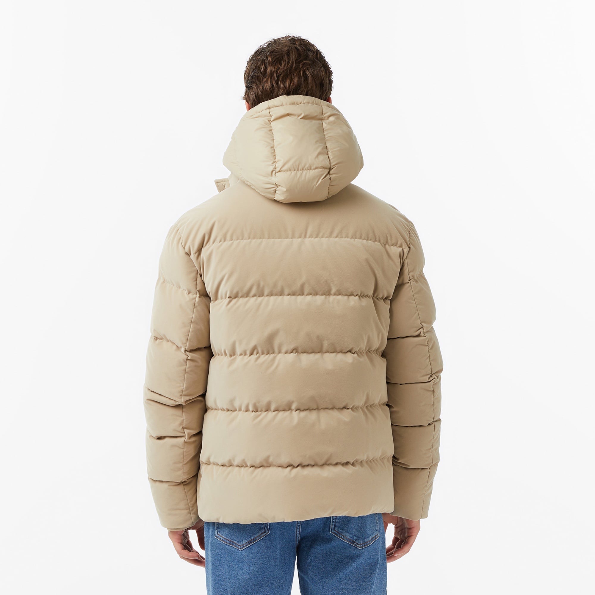 Lacoste Erkek Kapüşonlu Bej Mont