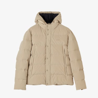  Lacoste Erkek Kapüşonlu Bej Mont