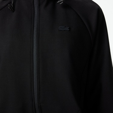  Lacoste Kadın Regular Fit Kapüşonlu Siyah Dış Gömlek
