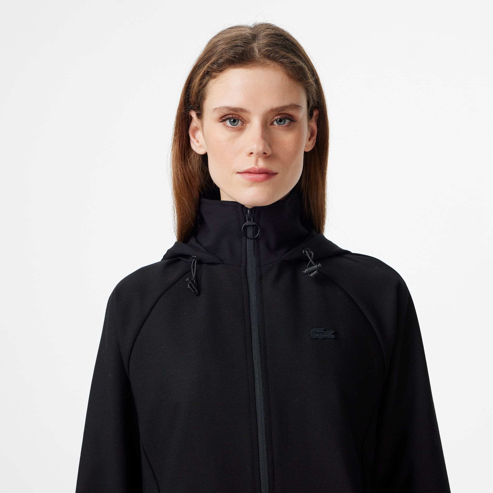 Lacoste Kadın Regular Fit Kapüşonlu Siyah Dış Gömlek