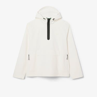  Lacoste Erkek Oversize Fit Kapüşonlu Beyaz Yağmurluk