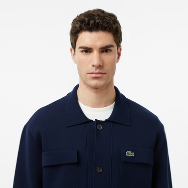  Lacoste Erkek Classic Fit Polo Yaka Lacivert Ceket