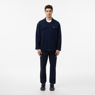  Lacoste Erkek Classic Fit Polo Yaka Lacivert Ceket