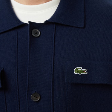  Lacoste Erkek Classic Fit Polo Yaka Lacivert Ceket