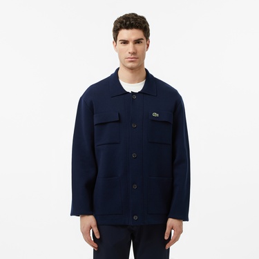  Lacoste Erkek Classic Fit Polo Yaka Lacivert Ceket