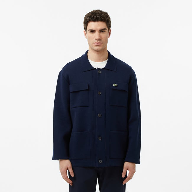  Lacoste Erkek Classic Fit Polo Yaka Lacivert Ceket