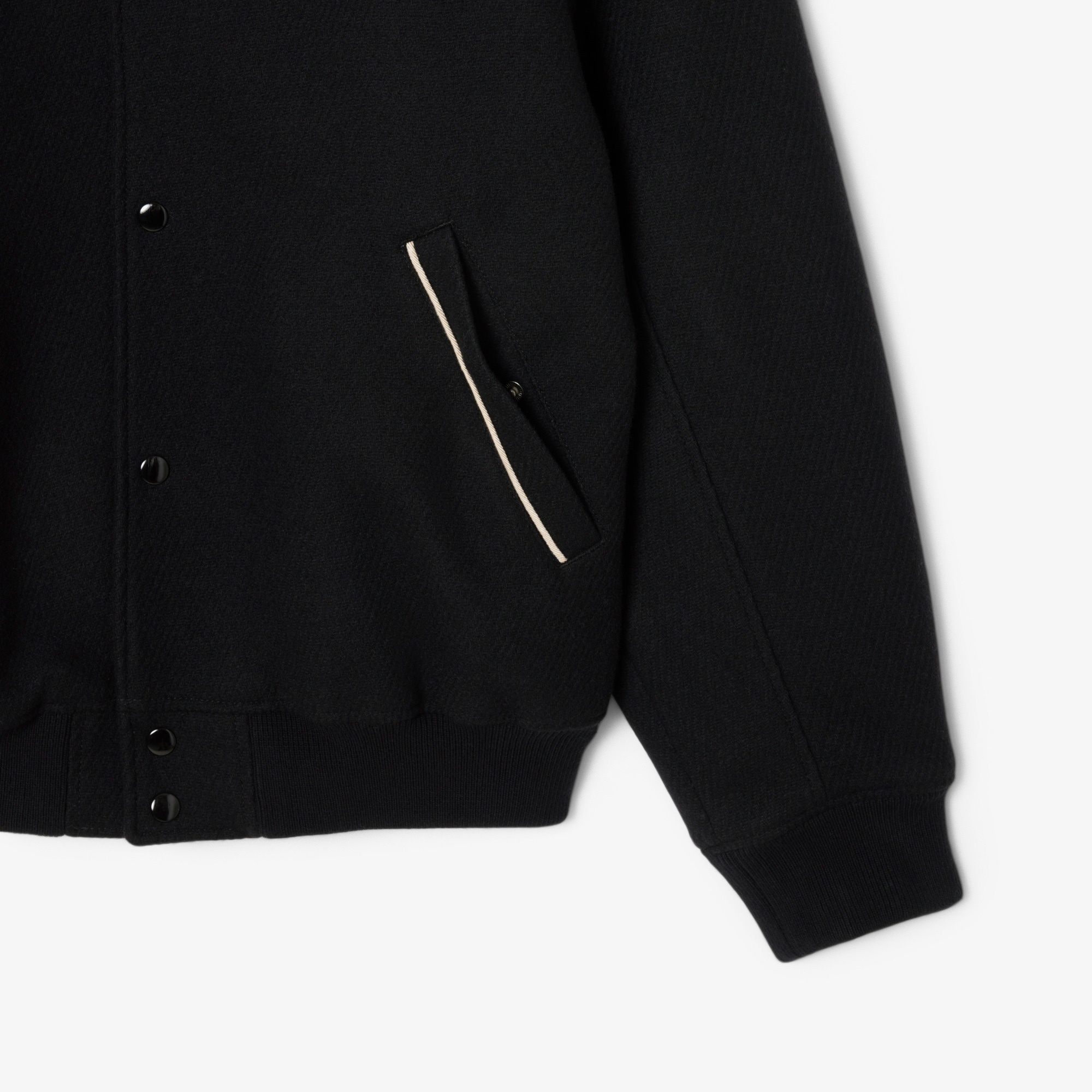 Lacoste Erkek Classic Fit Gömlek Yaka Baskılı Siyah Ceket