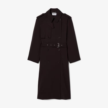 Lacoste Kadın Oversize Fit Koyu Kahverengi Trençkot
