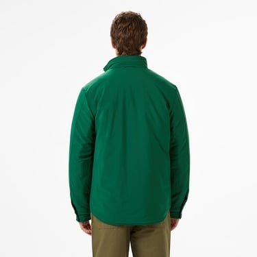  Lacoste Erkek Dik Yaka Çift Taraflı Koyu Yeşil Mont