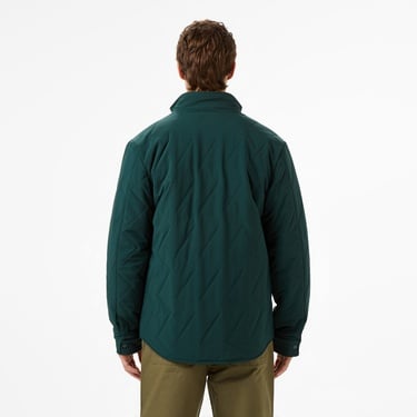  Lacoste Erkek Dik Yaka Çift Taraflı Koyu Yeşil Mont