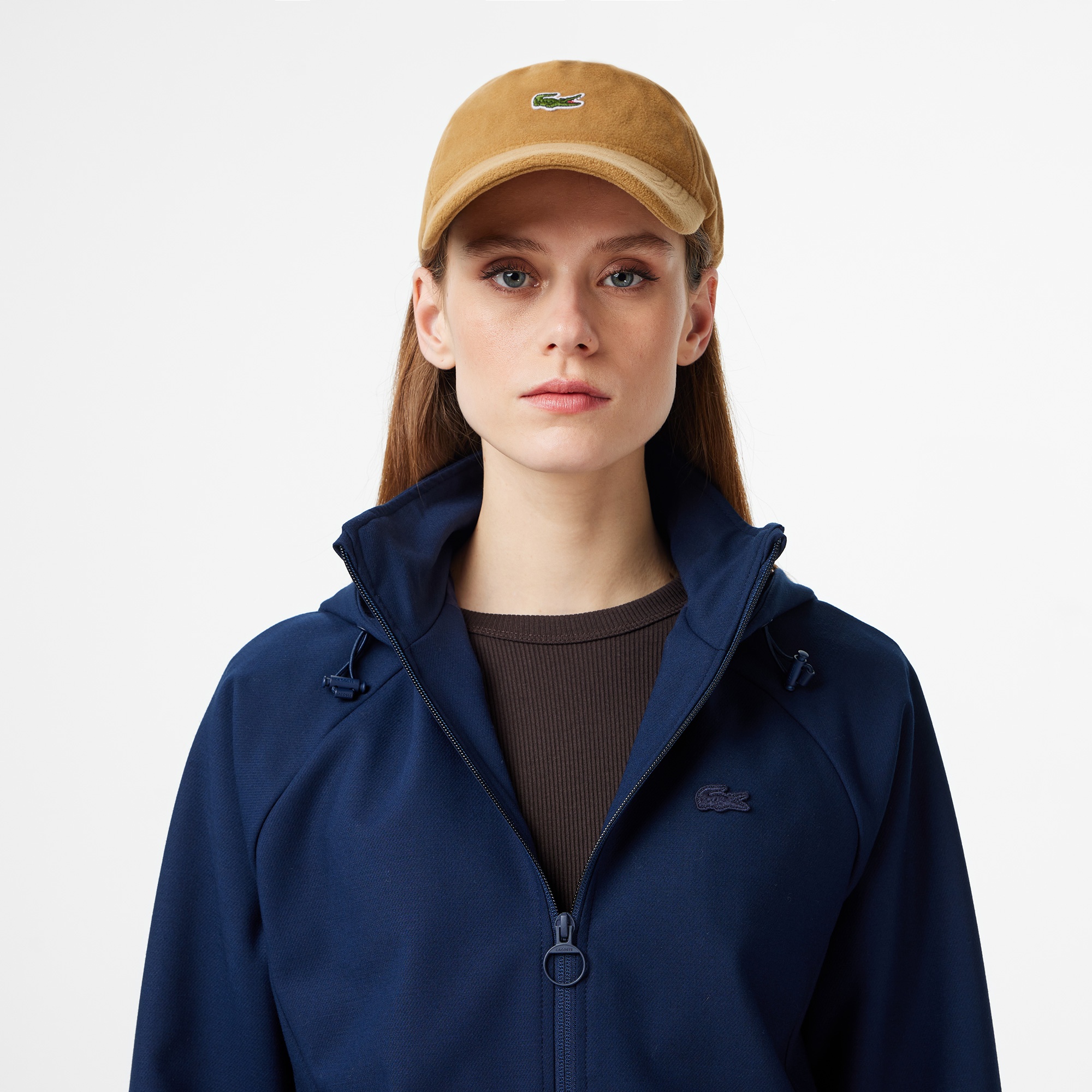 Lacoste Kadın Regular Fit Kapüşonlu Lacivert Dış Gömlek