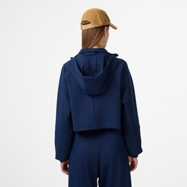  Lacoste Kadın Regular Fit Kapüşonlu Lacivert Dış Gömlek