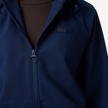  Lacoste Kadın Regular Fit Kapüşonlu Lacivert Dış Gömlek