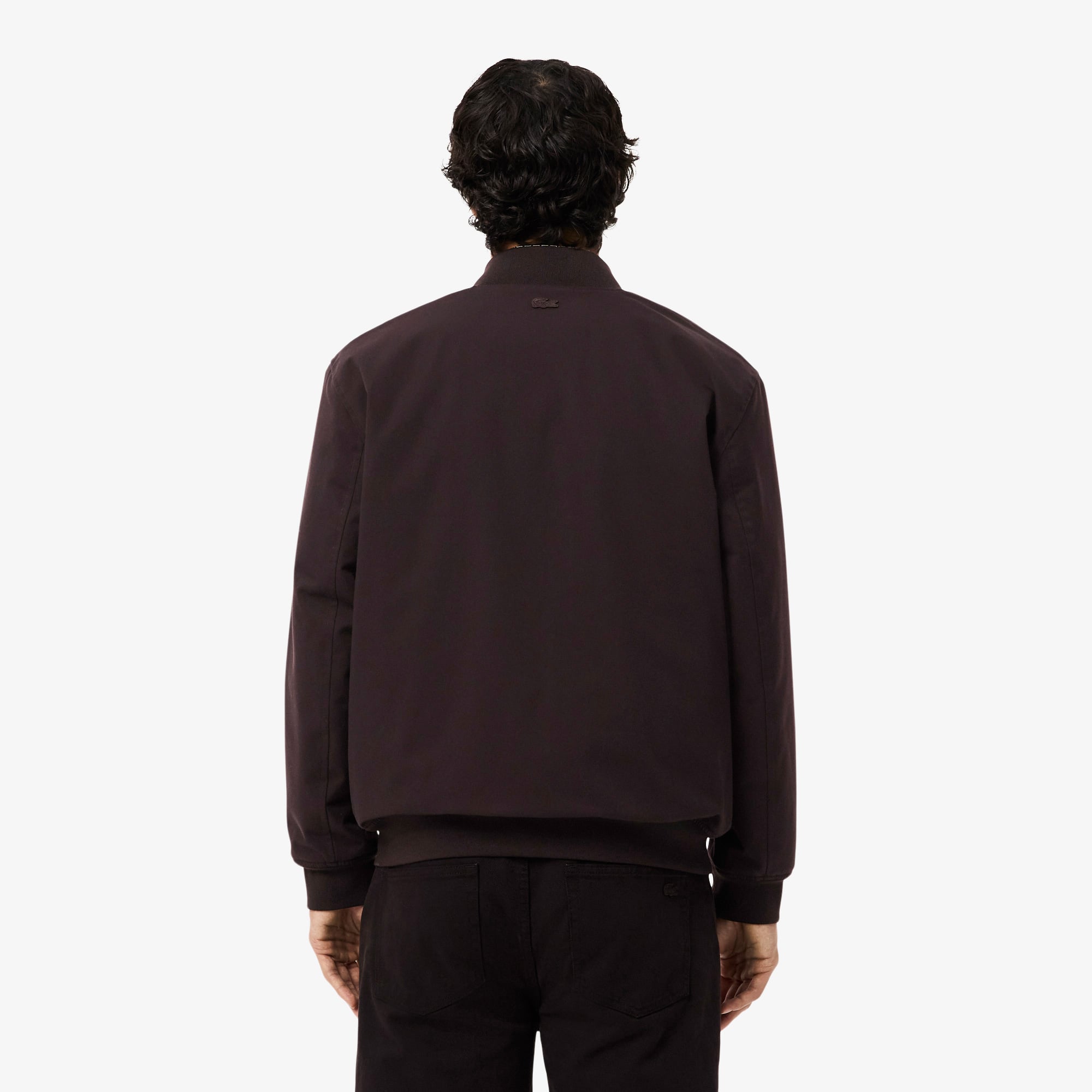  Lacoste Erkek Hakim Yaka Koyu Kahverengi Bomber Ceket