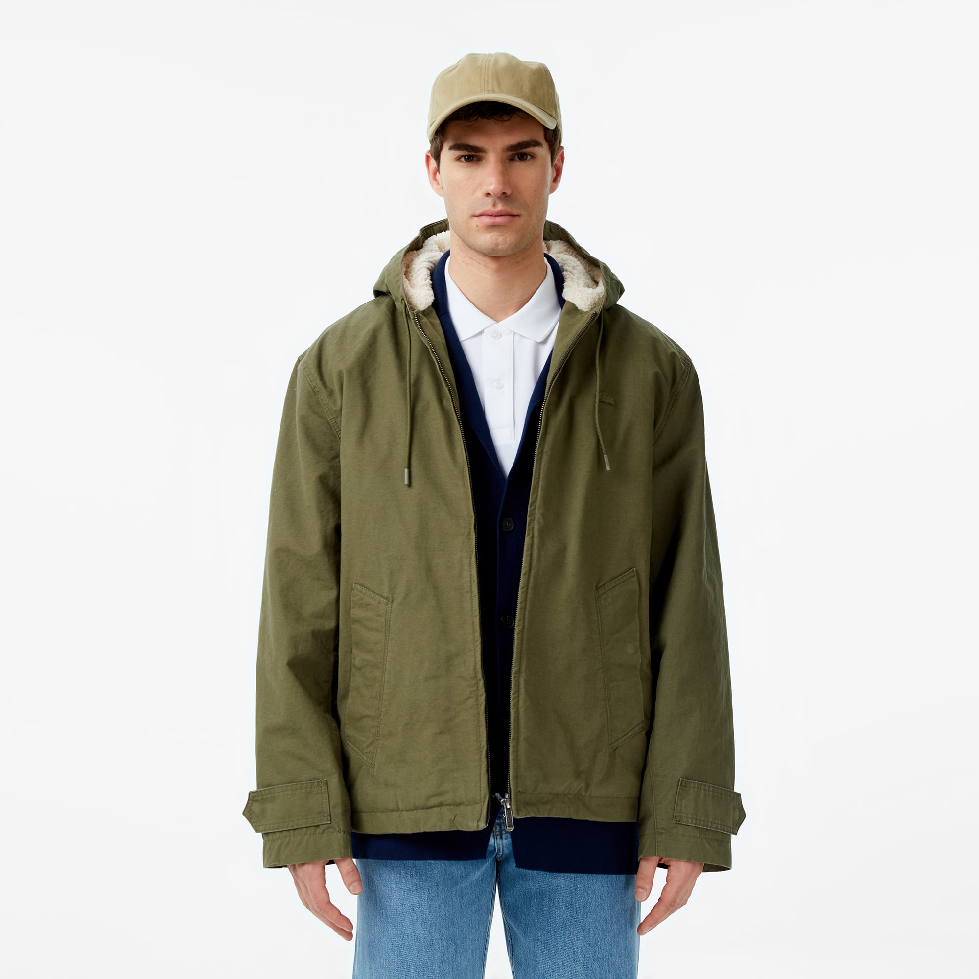  Lacoste Erkek Kapüşonlu Haki Mont