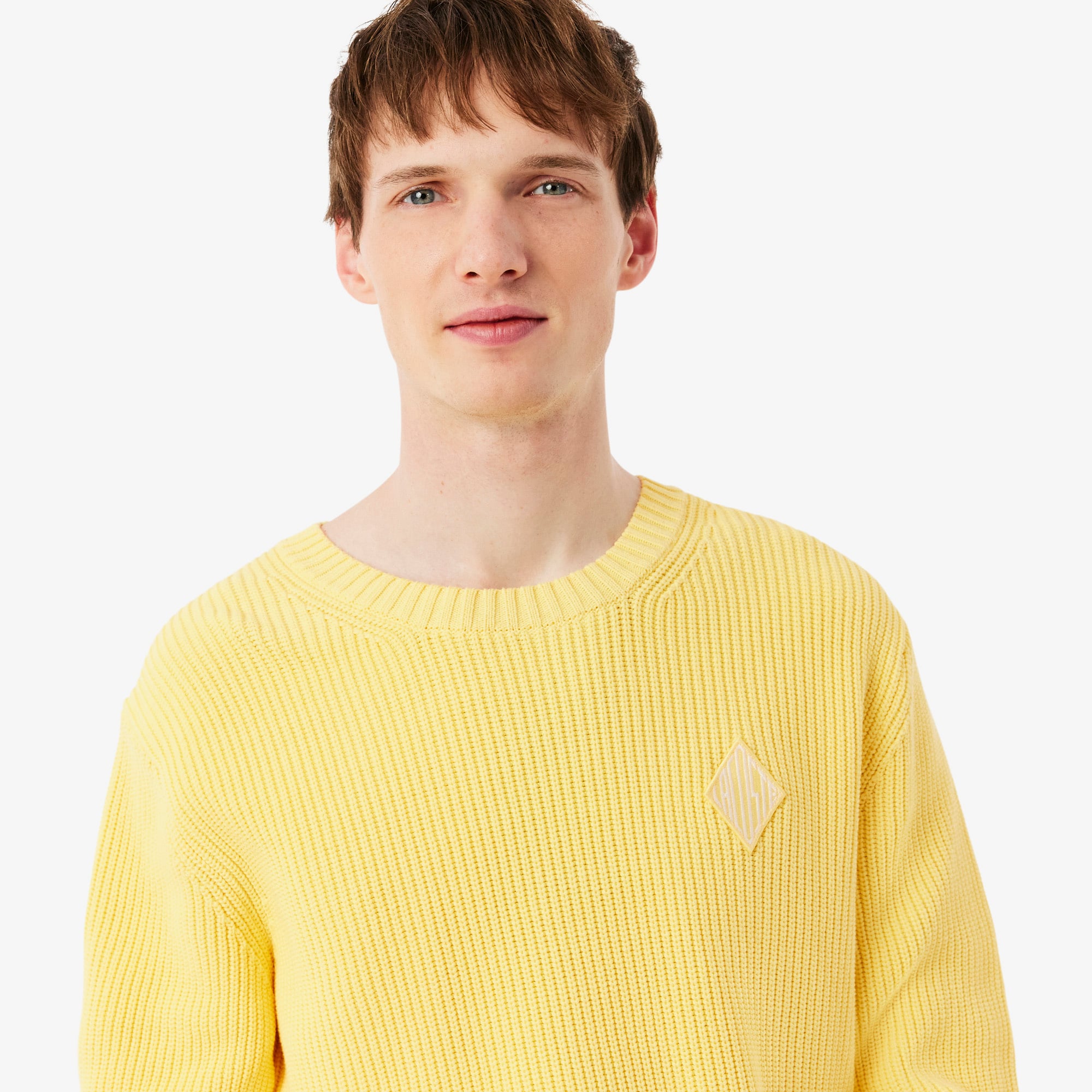  Lacoste Erkek Classic Fit Bisiklet Yaka Sarı Kazak