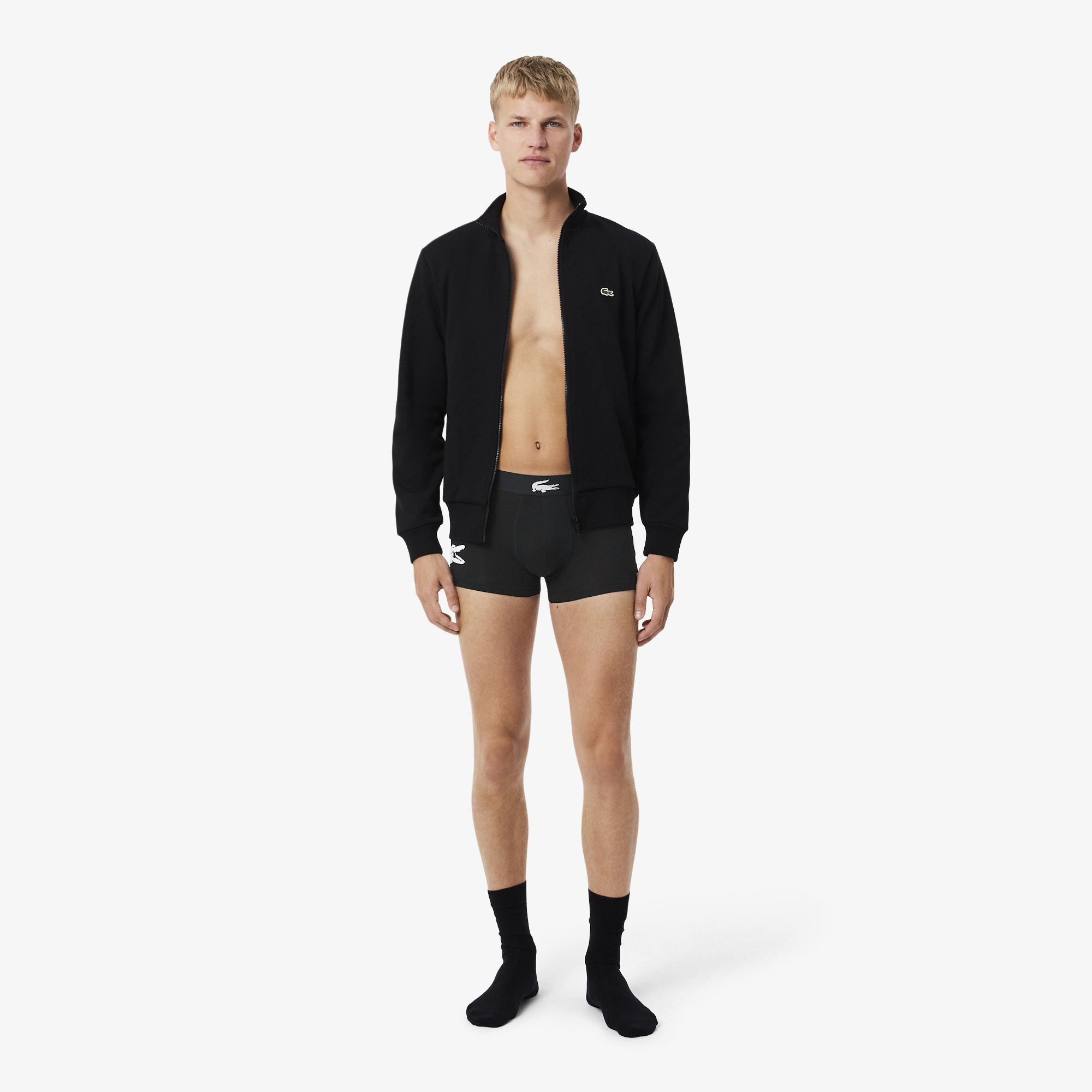 Lacoste Erkek Baskılı 3'lü Siyah Boxer