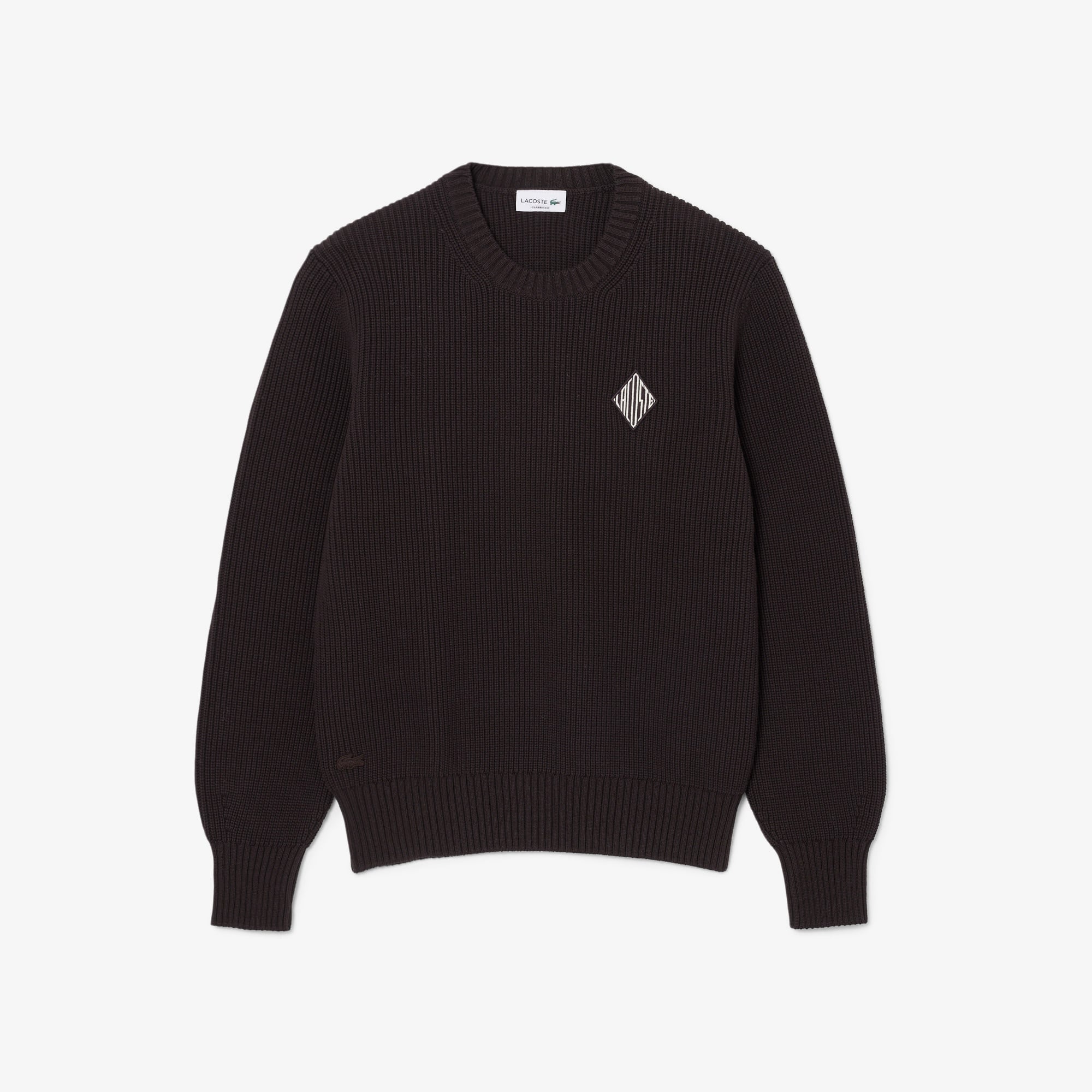 Lacoste Erkek Classic Fit Bisiklet Yaka Kahverengi Kazak