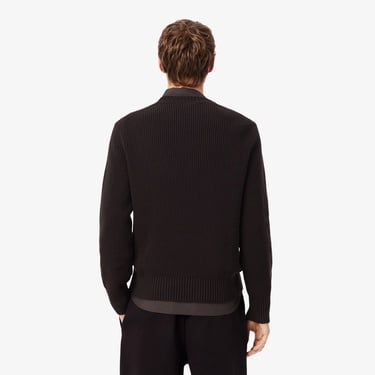  Lacoste Erkek Classic Fit Bisiklet Yaka Kahverengi Kazak