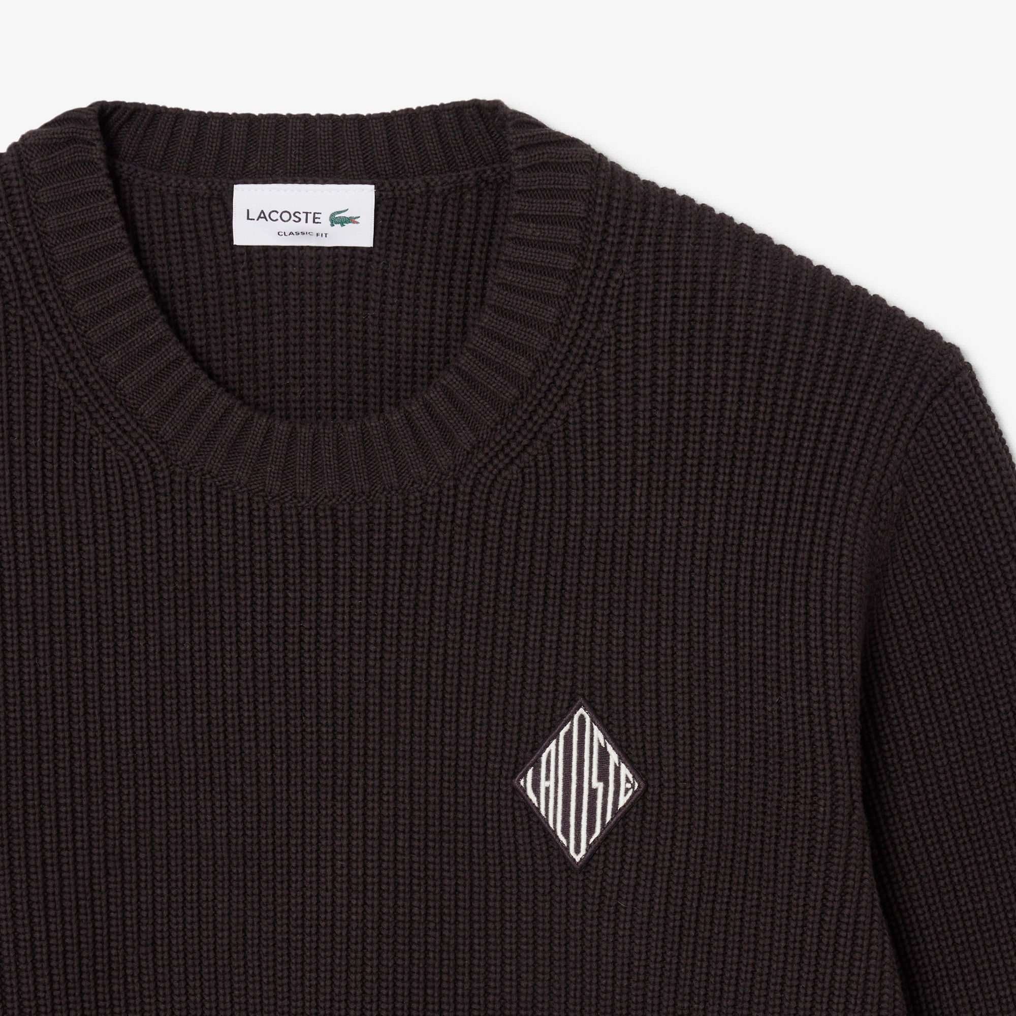 Lacoste Erkek Classic Fit Bisiklet Yaka Kahverengi Kazak