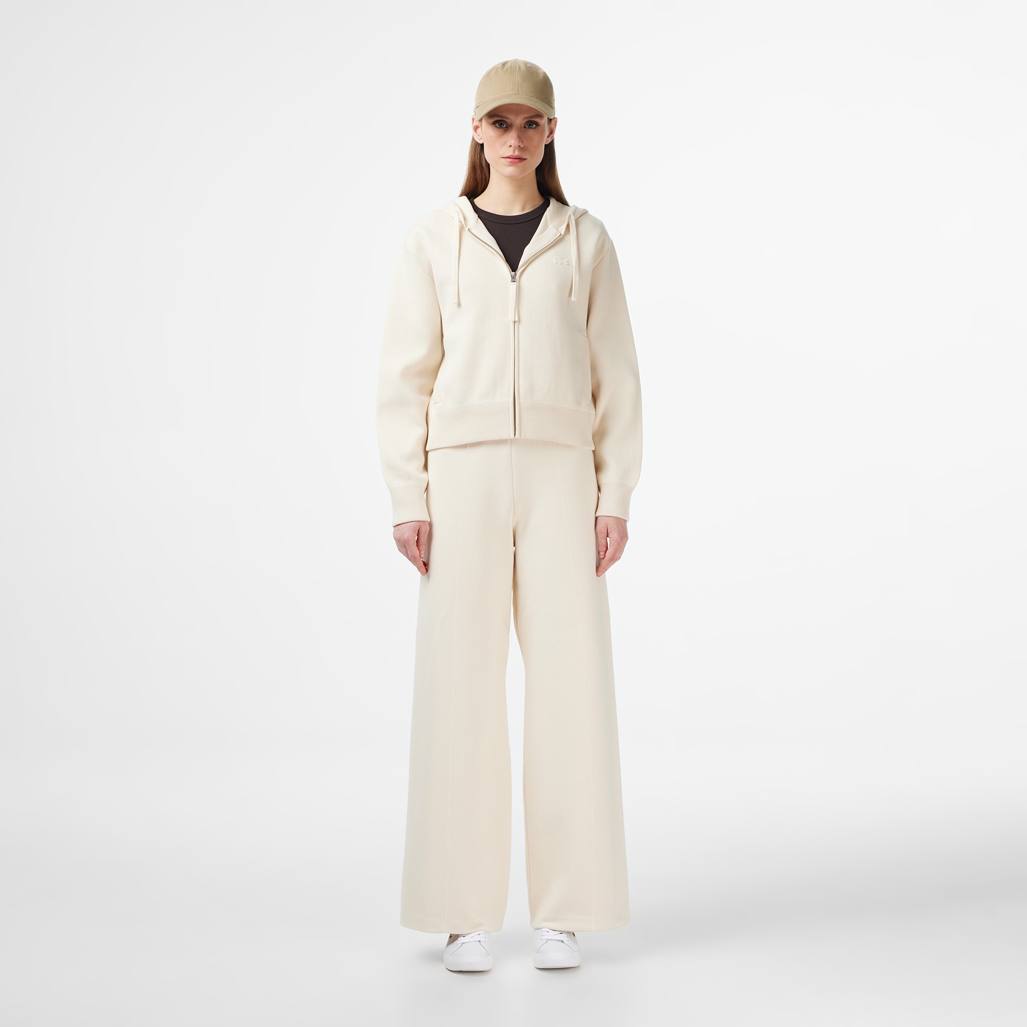 Lacoste Kadın Regular Fit Krem Pantolon