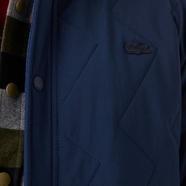  Lacoste Erkek Dik Yaka Çift Taraflı Lacivert Mont