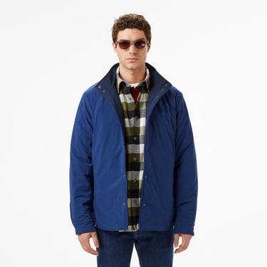  Lacoste Erkek Dik Yaka Çift Taraflı Lacivert Mont