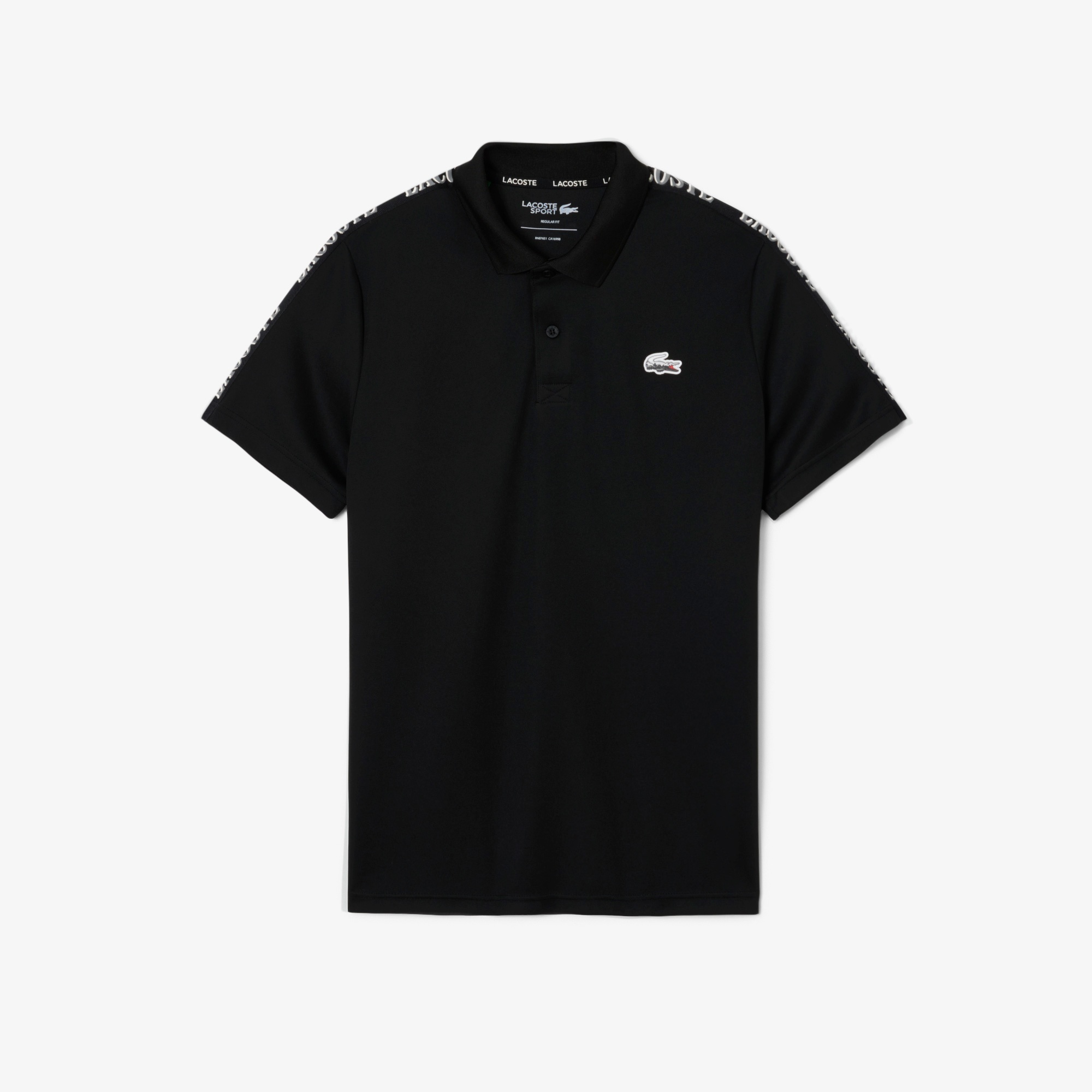 Lacoste SPORT Erkek Regular Fit Baskılı Siyah Polo