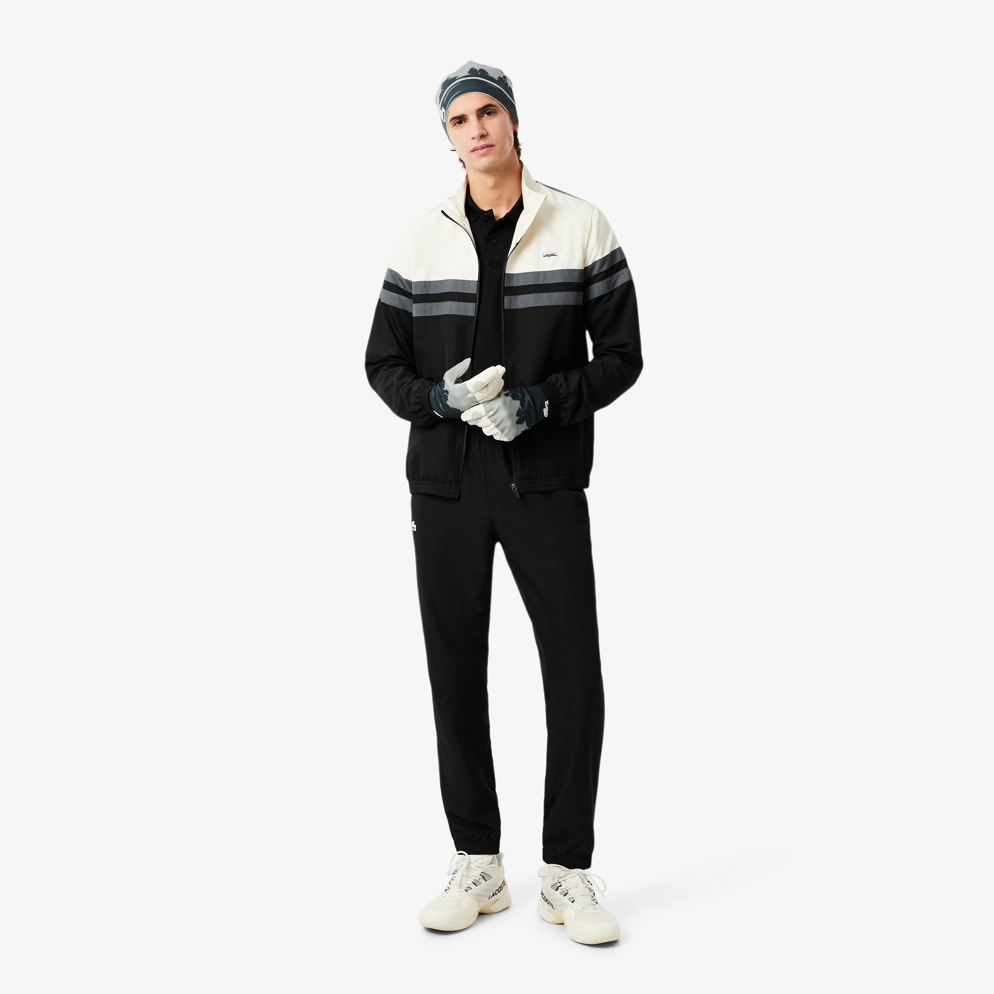 Lacoste SPORT Erkek Regular Fit Baskılı Siyah Polo