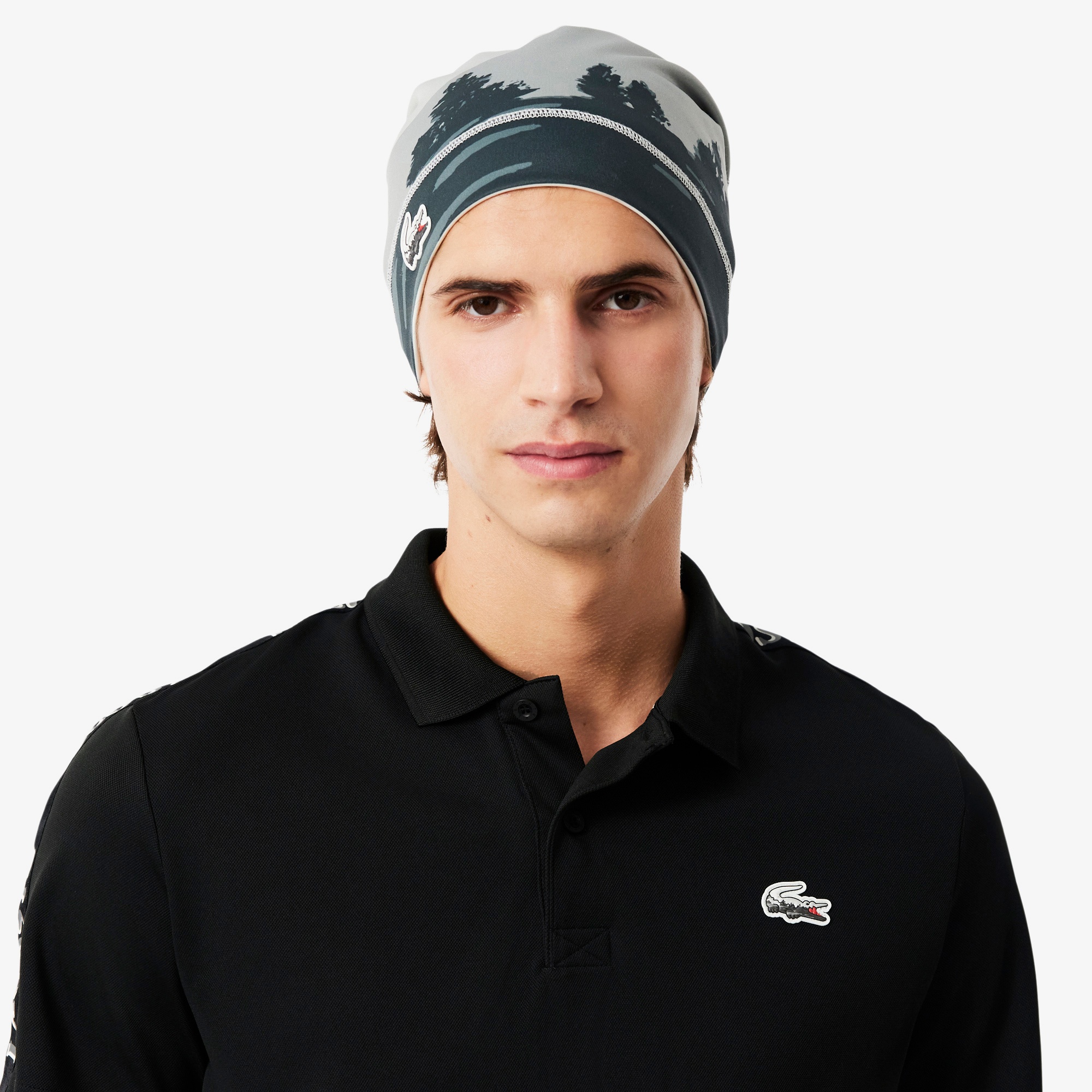 Lacoste SPORT Erkek Regular Fit Baskılı Siyah Polo